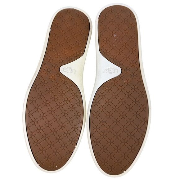 UGG Sammy Knit Slip-On Sneakers Womens Size 7 White Leather Flats - Picture 8 of 11